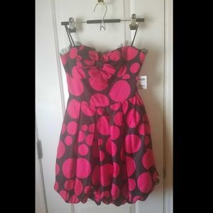 Pink and Black Mini Dress